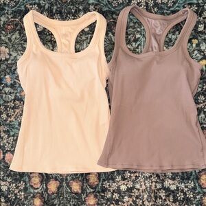 ALO Yoga light pink and one smoky purple Tank Top